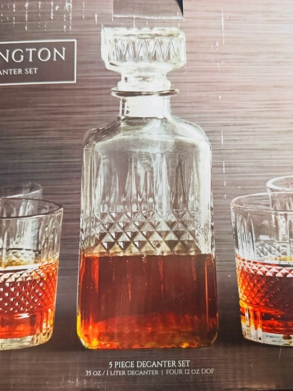 5-Piece Clear Glass Decanter Set